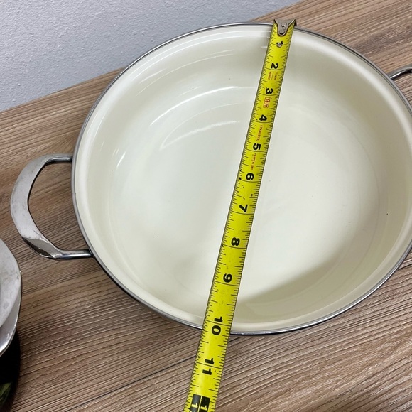 Vintage Ginny’s Enamel Pots and Pans With Apple Theme Lot of 3 - Picture 6 of 14